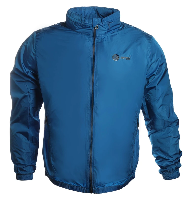 Inter Men's Windproof Full Zip Jacket, Outdoor Jacket for Men, XS, Blue