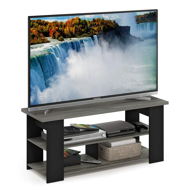 Furinno JAYA TV Stand, Entertainment Center, TV Console for TV up To 55 Inch, for Living Room, Bedroom, French Oak