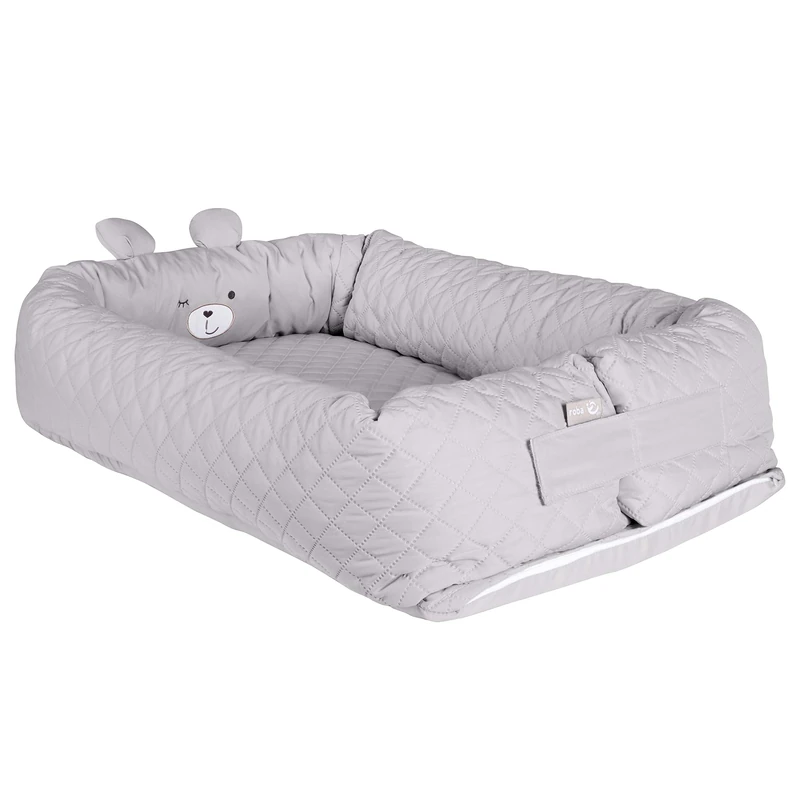 roba Baby Lounger 'roba Style', with Bear face 'Sammy', Grey, Changing pad