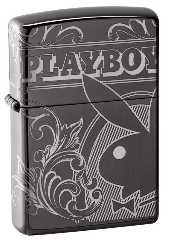Zippo Playboy Laser 360° Design Black Ice Pocket Lighter, Black Ice 360 Design, One Size - Image 1