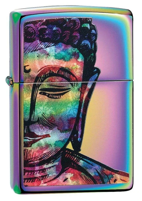 Zippo - Windproof Lighter, Buddha, Multicoloured, Colour Image, Reusable, Fuel Lighter, Gift Box, Made in the USA