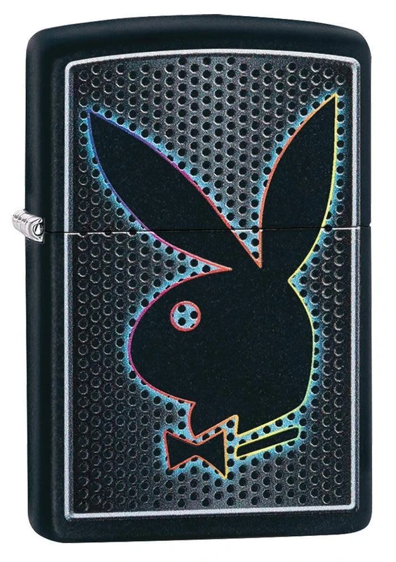 ZIPPO – Windproof Lighter, Playboy Bunny, Color Image, Black Matte, Refillable, In Gift Box