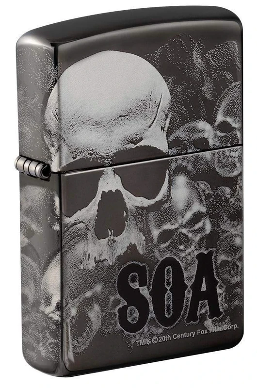 Zippo Unisex's Sons of Anarchy Skulls Pocket Lighter, Black Ice 360 Design, One size