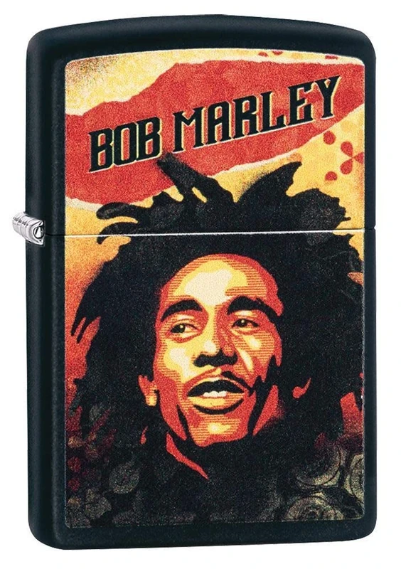 Zippo - Windproof Lighter, Bob Marley, Matt Black, Colour Image, Reusable, Windproof Fuel Lighter, Gift Box, Made in the USA