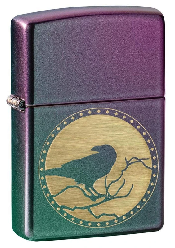 Zippo Raven Iridiscent Matte Windproof Lighter Refillable in Gift Box 49186 Iridescent Raven One Size - Image 1