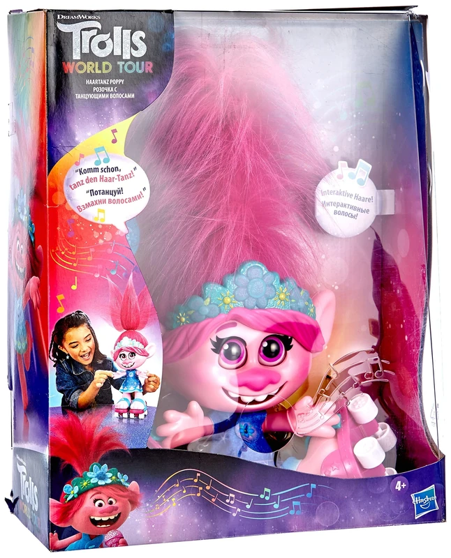 DreamWorks Trolls World Tour Hair Dance Poppy, Interactive, Talking and Singing Doll with Moving Hair, for Girls and Boys from 4 Years
