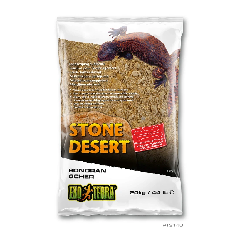 EXO TERRA PT3140 Sonoran Ocher Stone Desert Substrate Desert Soil for Terrariums, Malleable, Yellow, 20 kg - Image 1