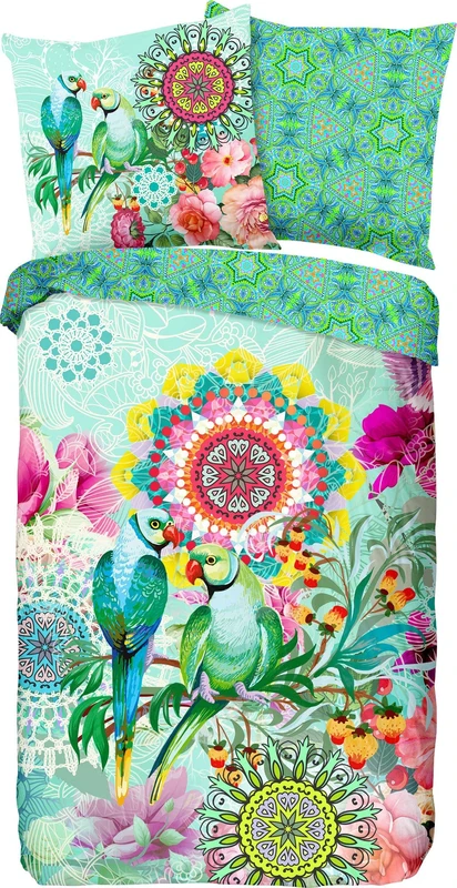 HIP Cilou Reversible Bed Linen Satin Colourful Size 200 x 200 cm (80 x 80 cm)