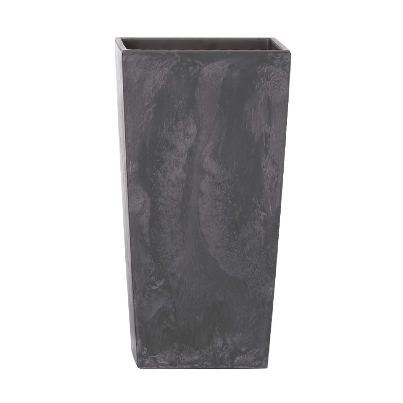 Prosperplast Matte Flower Pot - Anthracite Concrete - 32.5cm x 32.5cm x 61cm (LWH) 49L Capacity Planter Suitable for Both Indoor and Outdoor Use