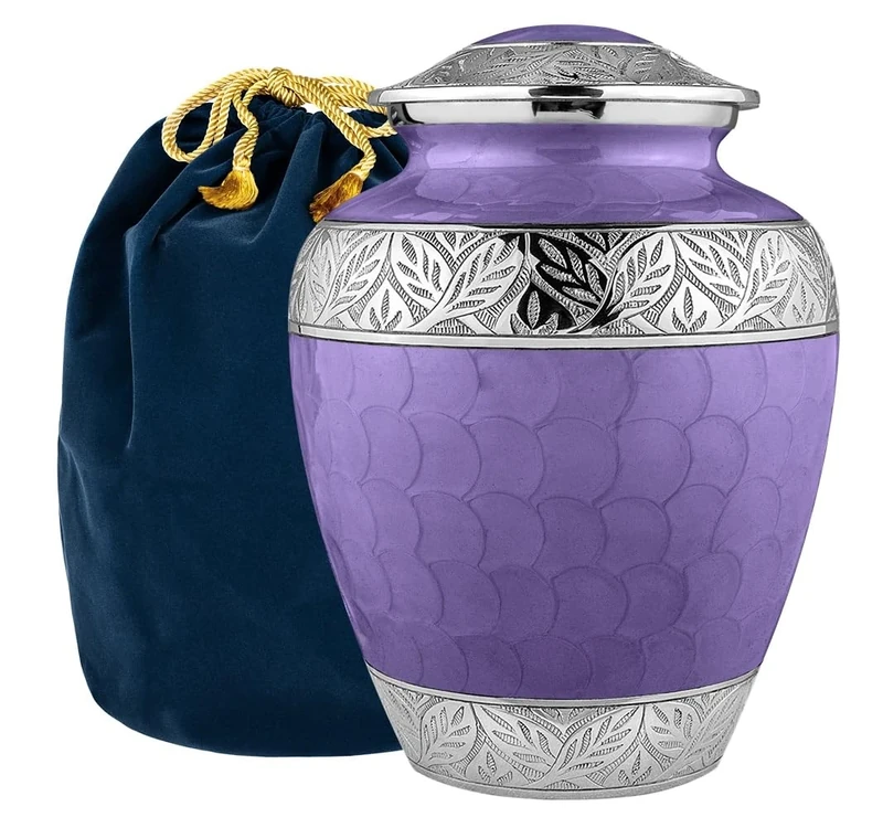 Trupoint Memorials Cremation Urns for Human Ashes - Decorative Urns, Urns for Human Ashes Female & Male, Urns for Ashes Adult Female, Funeral Urns - Lavender, Large