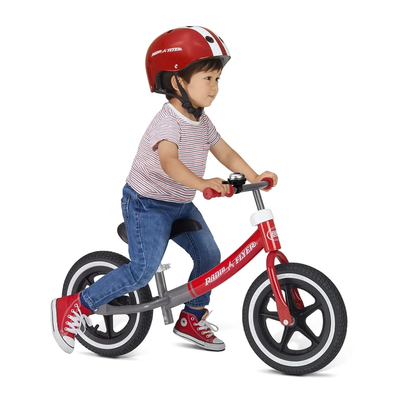 Radio Flyer Air Ride Balance Bike, Toddler, Ages 1.5-5, Kids Red & Black Ride On Balance Bike