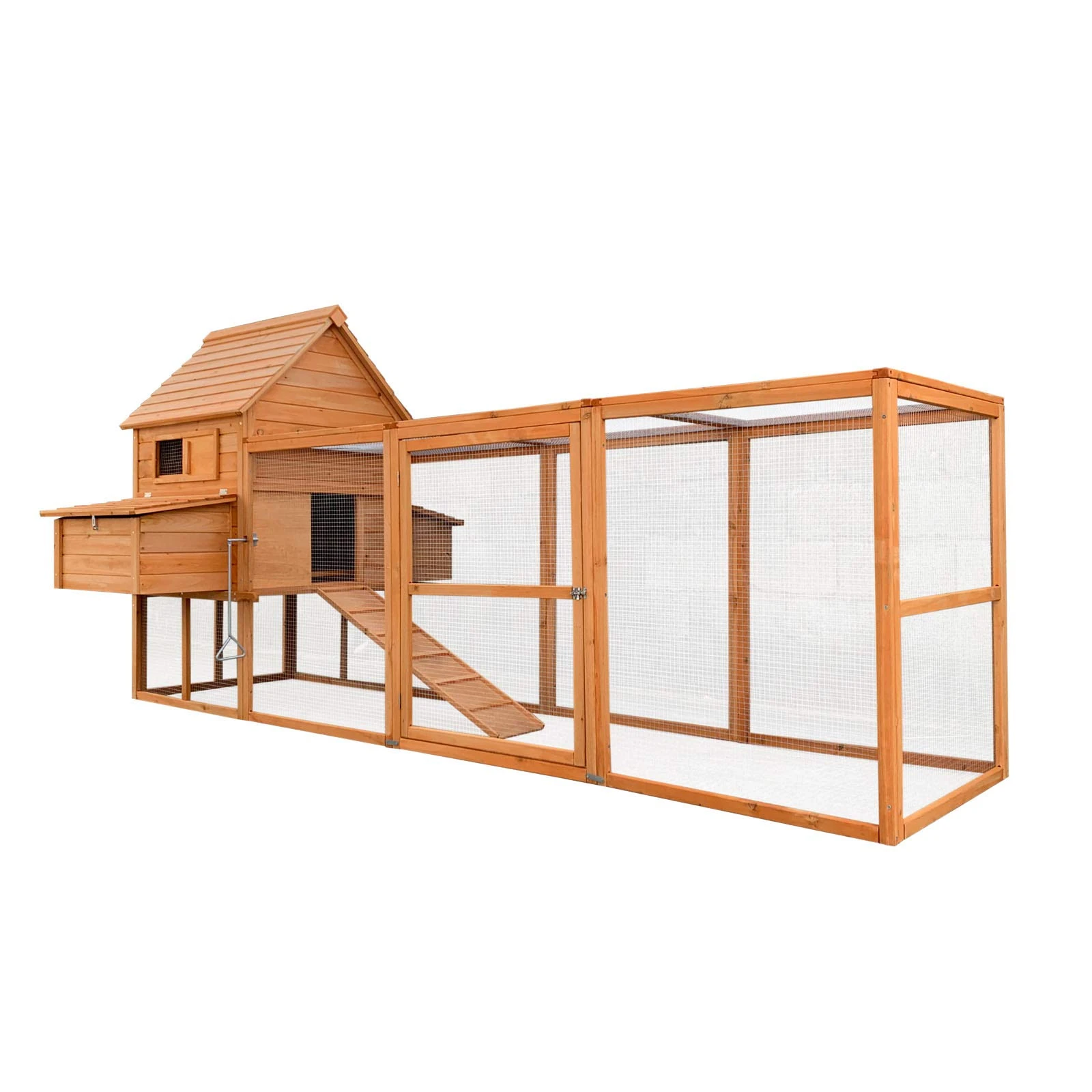 Wiltec Chicken Coop with Run 3100 x 1500 x 1500 mm Spruce Wood Large Outdoor Enclosure, Hen Cage with Nesting Boxes and Ramp for Easy Access