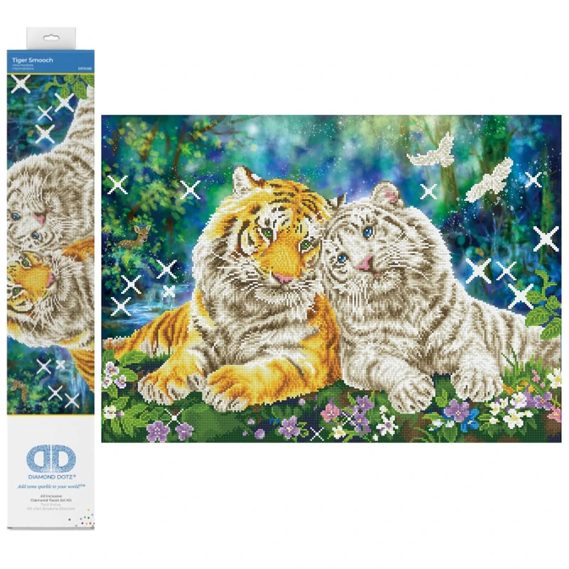 DIAMOND DOTZ Painting Kit, Advanced, DD13, Tiger Smooch, 77 x 55cm