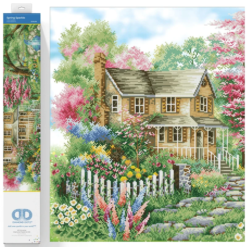 DIAMOND DOTZ Painting Kit: Advanced, DD15, Canvas,Polyester, Spring Sparkle, 90cm x 61cm