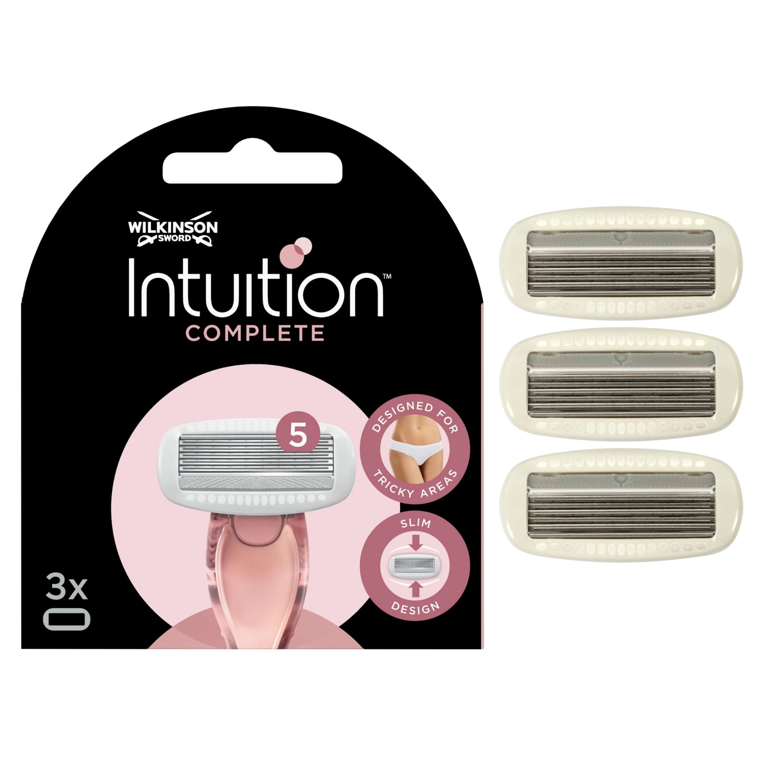 WILKINSON SWORD - Intuition Complete For Women | Skin Protect Gel with Smooth Glide | Pack of 3 Razor Blade Refills