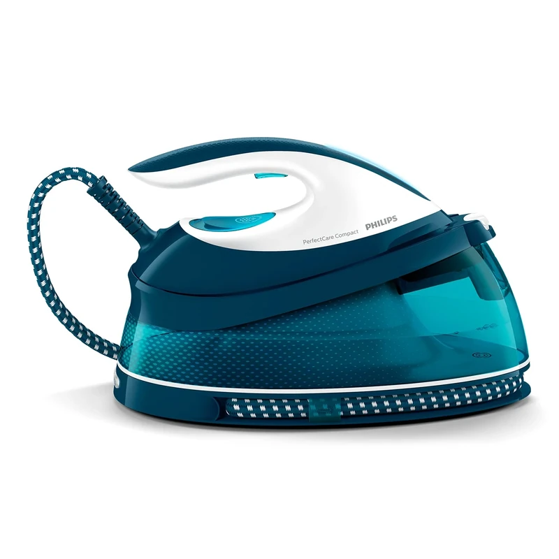 Philips PerfectCare Compact Plus steam generator - 2400W, 400 g, 6.5 bar pressure, OptimalTEMP Technology, 1.5 L tank, Blue/White (GC7844/20)