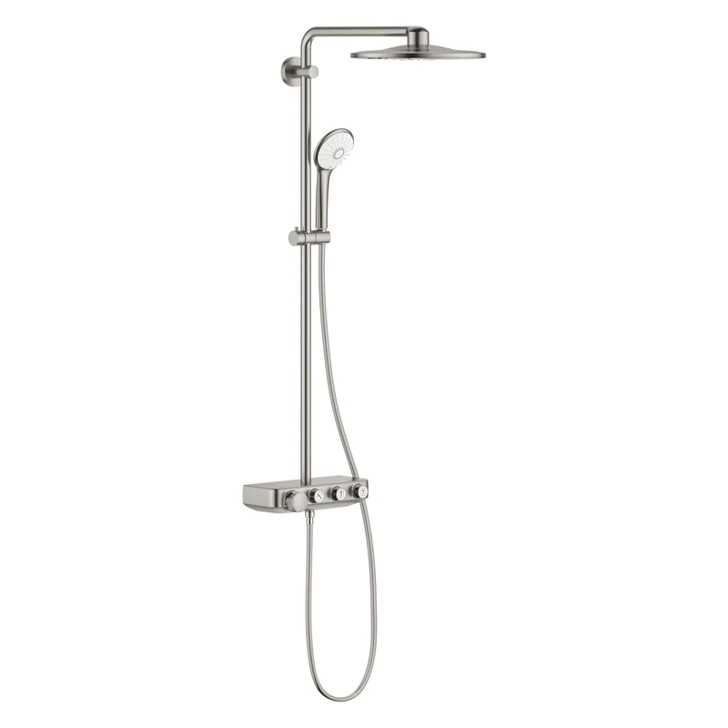 GROHE Euphoria Smartcontrol 310 Shower System, Shower Set, Shower Mixer, Thermostat, Stainless Steel Look, 26507DC0