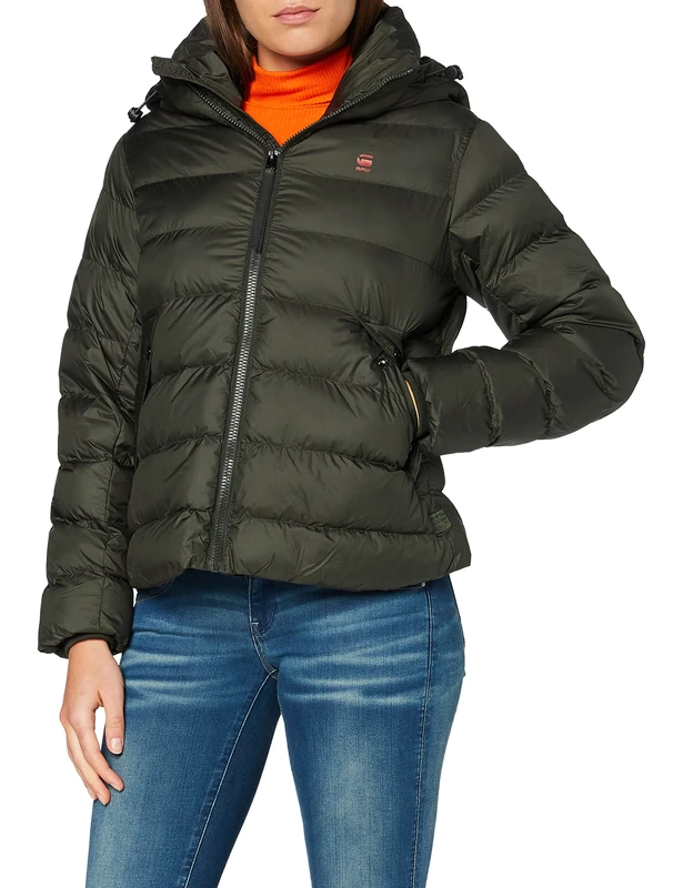 G-STAR RAW Women's Whistler Hooded Puffer Jacket, Grey (asfalt D17486-B958-995), M