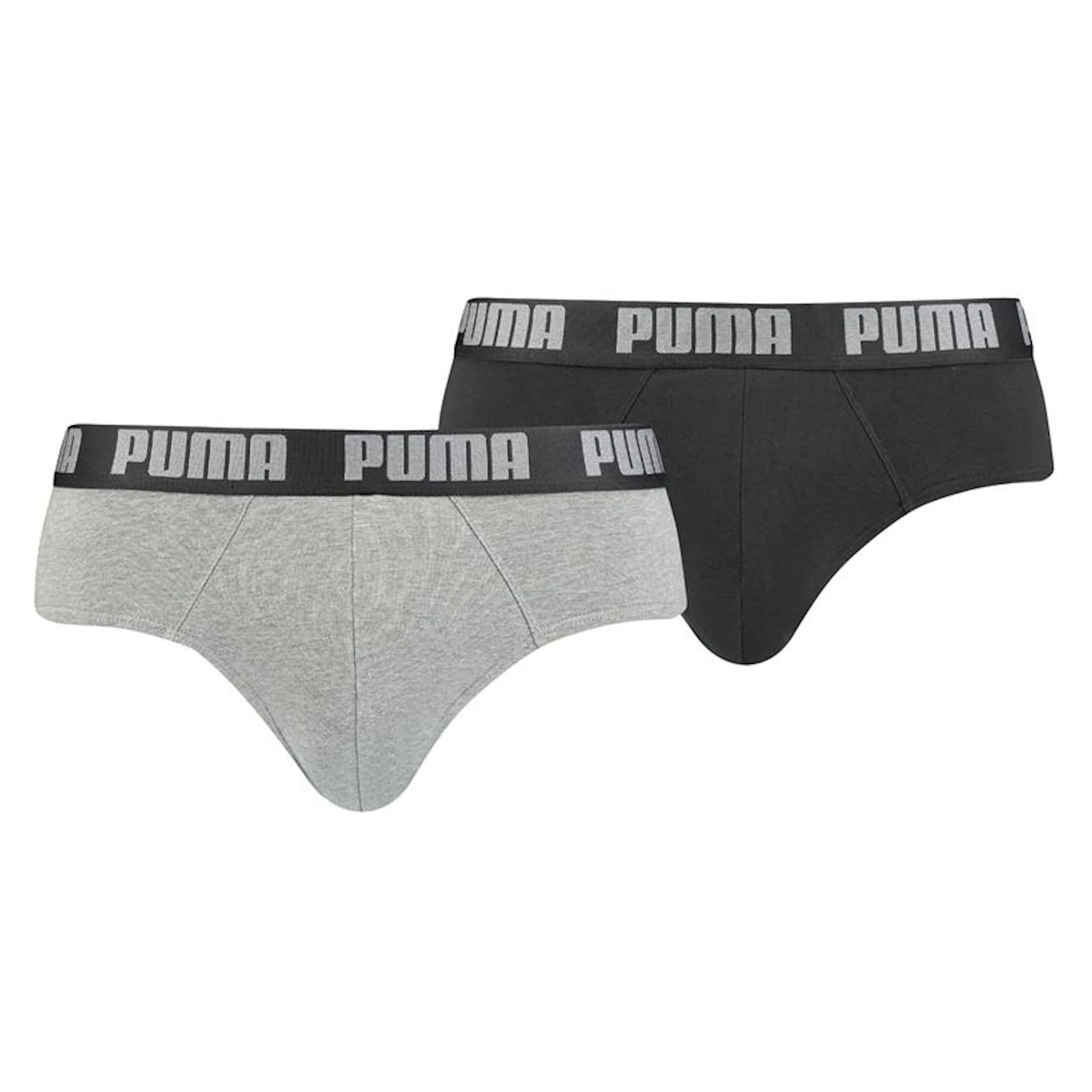 PUMA Men's BRIEF, Dark Grey Melange/Black, L (pack of 2)
