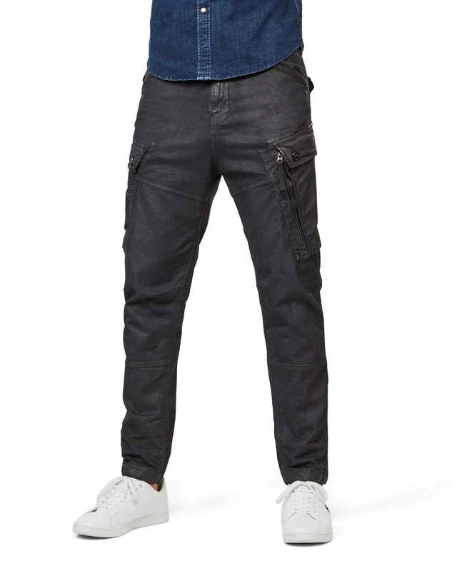 G-Star Men's Roxic straight tapered cargo pant, Black (dk black soft cobler D17530-9860-B786), 25W / 32L