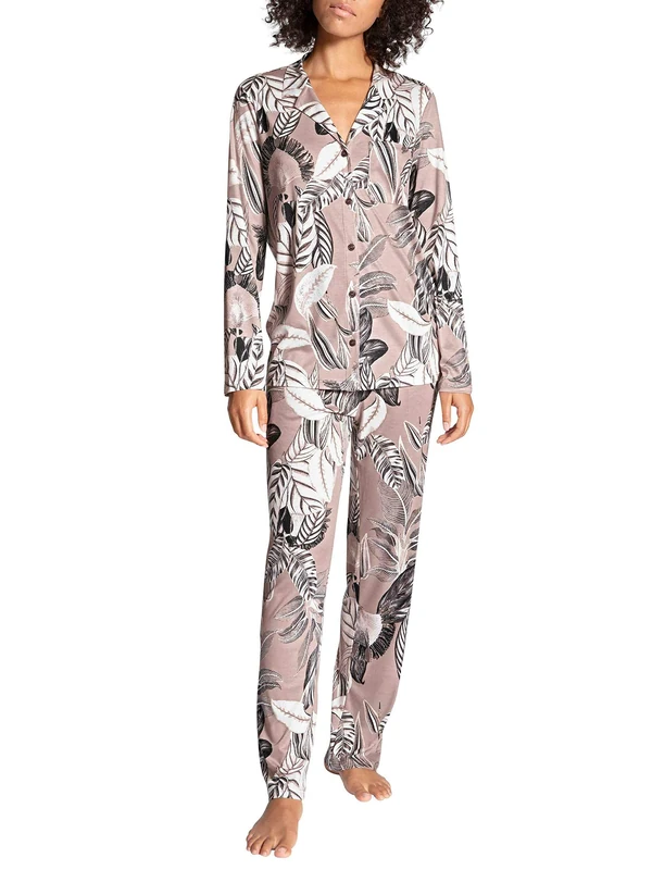 Calida Women's 100% Nature Pajama Set, Deauville Mauve, XS