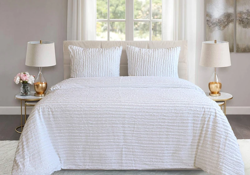 Yellow Cecilia 260 Duvet Cover White