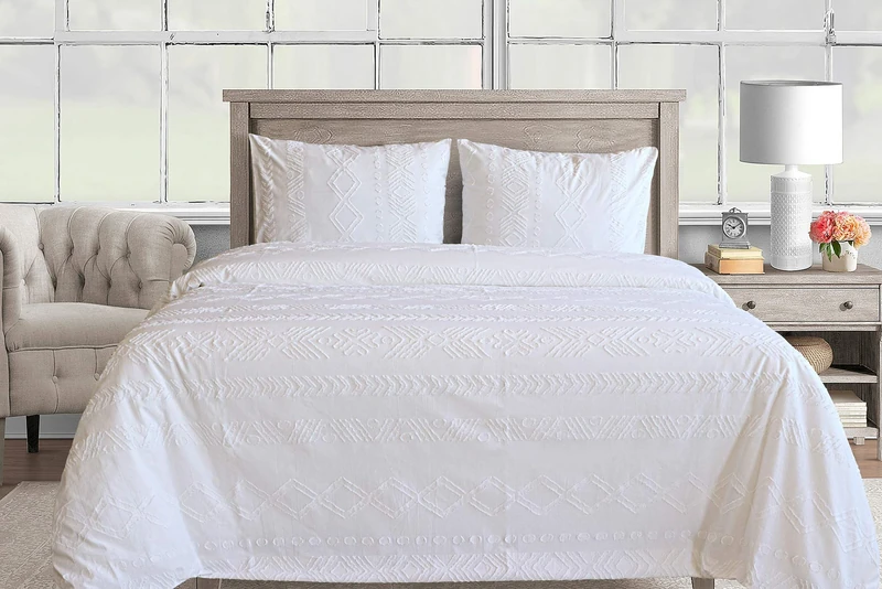 Yellow Duvet cover Candida 200, White