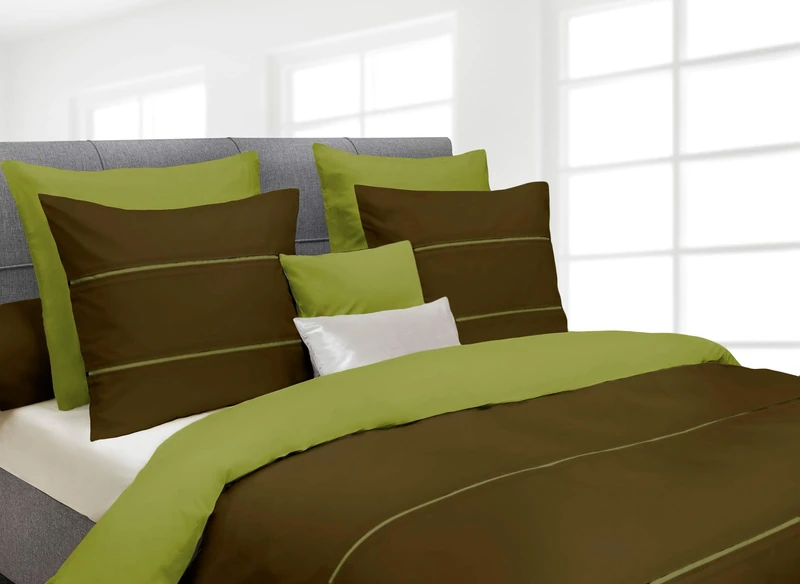 Heckett Lane Duvet Cover, Green Oasis/Burnt Olive, 140x220