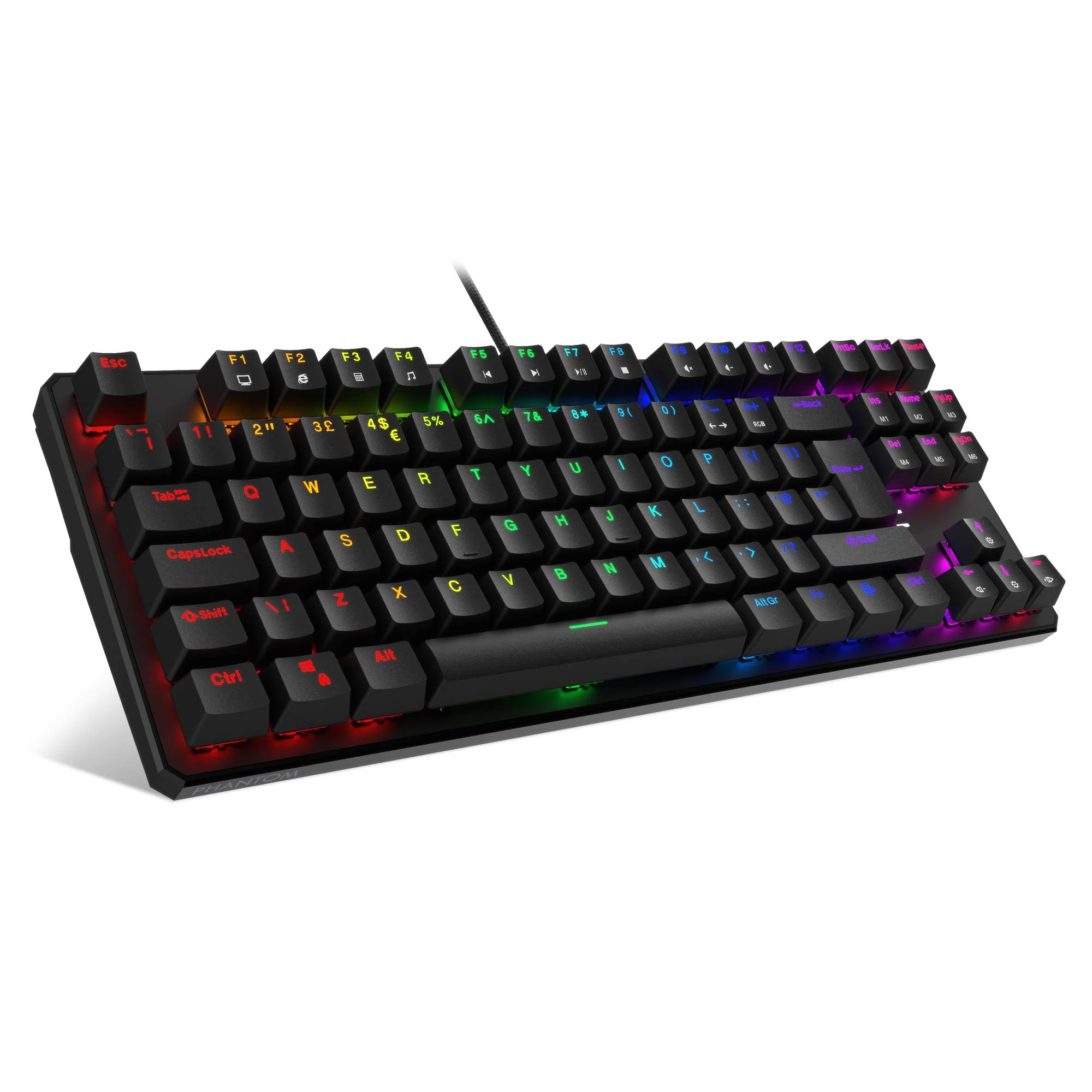 TECWARE Phantom 88 UK Layout Key Mechanical Keyboard, RGB led, Outemu BROWN Switch