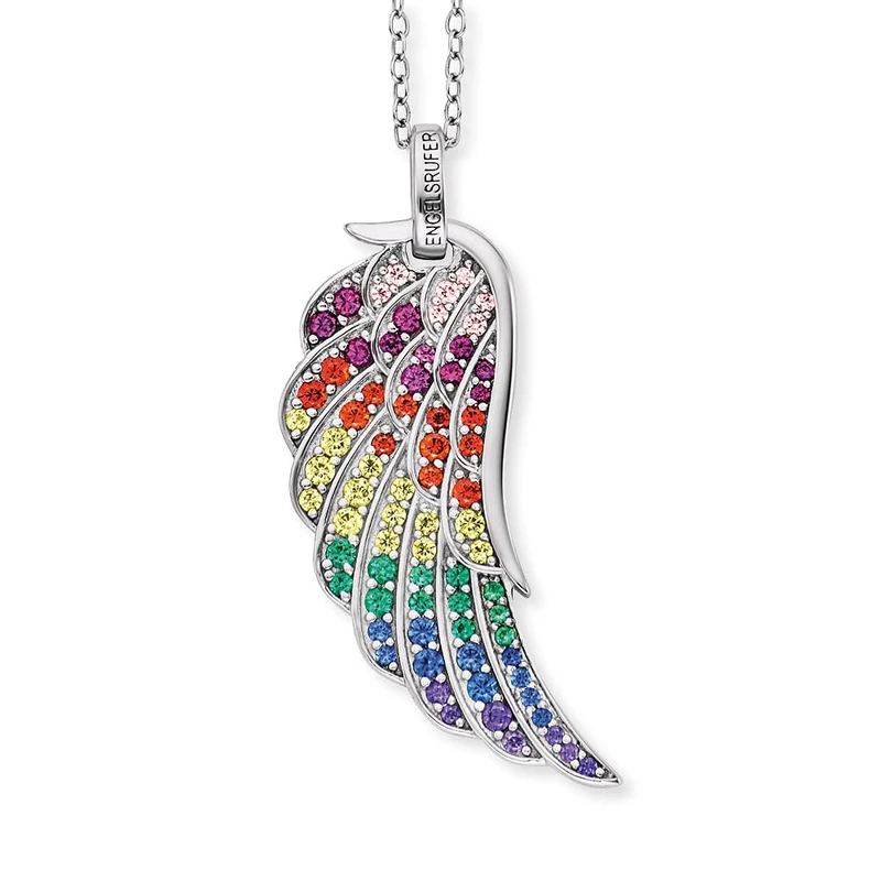 Engelsrufer Angel Whisperer ERN-WING-ZIM Women's Necklace with Wings 925 Silver with Multicoloured Zirconia