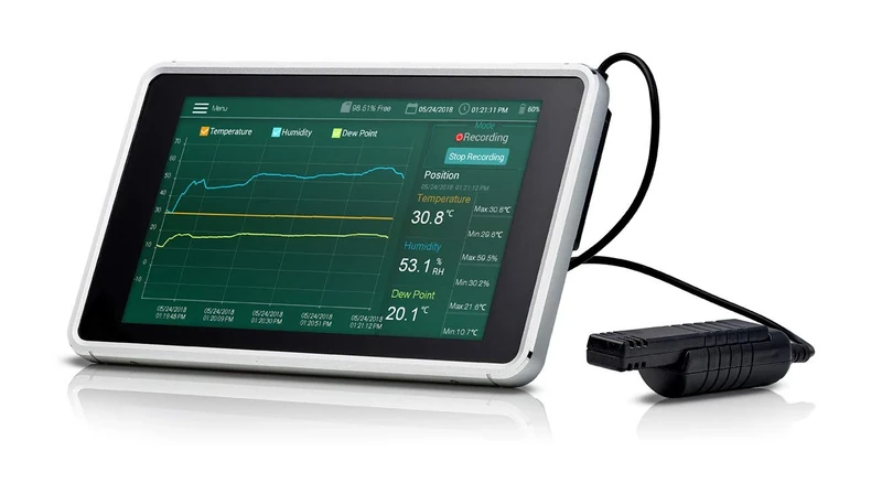 Extech RH550 - Humidity and Temperature Chart Recorder, Datalog Relative Humidity, Temperature, and Calculated Dew Point on Interactive, 7-inch (178 mm) Color Screen