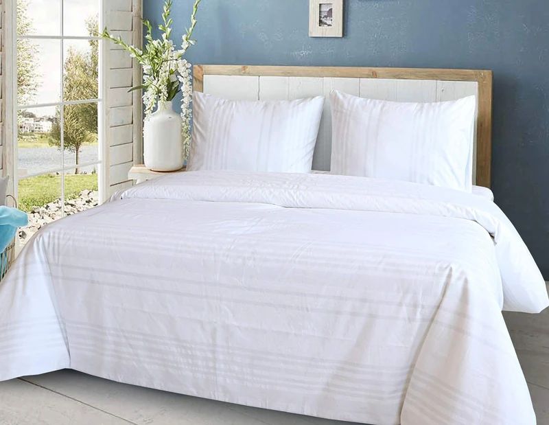 Yellow Savas Duvet Cover 140 White/Silver