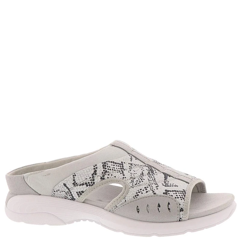 Easy Spirit Womens Traciee2 Open Toe Casual Slide Sandals, Silver,