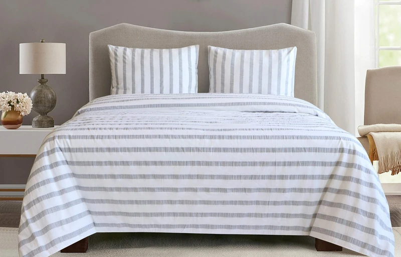 Miles 200 Yellow Duvet Cover White/Grey