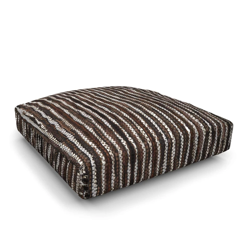 Heckett Lane Valeria Pouf 60x60x10 Brown-Silver