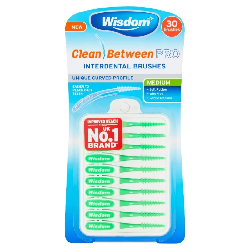 Wisdom Clean Between Pro Interdental Brushes Medium 30 Brushes