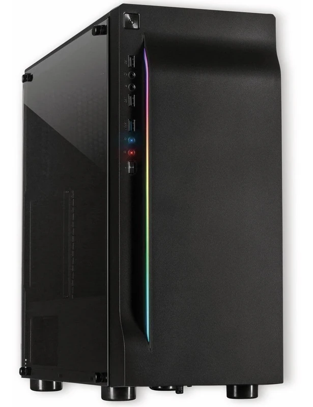 Inter-Tech A-3411 Creek RGB Black Tempered Glass Side Window - Image 1