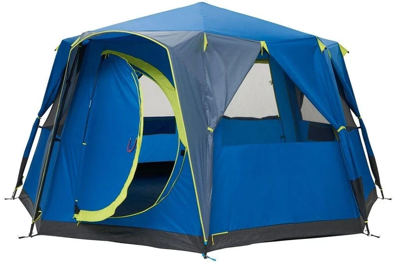 Coleman Unisex – Adult's Octagon Blue-Lime Tent, Multicoloured, 8 Personen