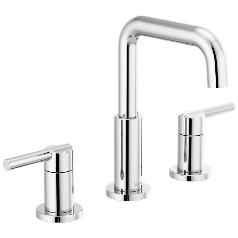 TATUNER Delta Faucet Nicoli Widespread Bathroom Faucet Chrome, Bathroom Faucet 3 Hole, Bathroom Sink Faucet, Drain Assembly, Chrome 35849LF,Standard - Image 1