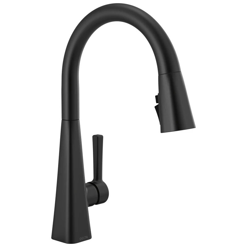 Delta Faucet 19802Z-BL-DST Single-Handle Kitchen Faucet Pull-Down, Matte Black
