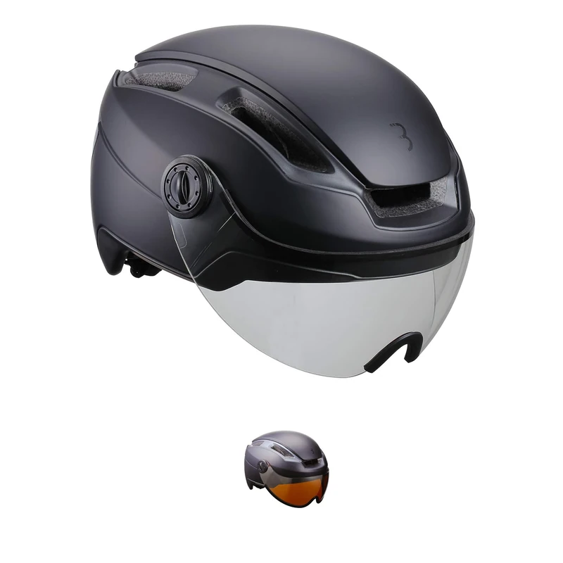 Bbb Cycling Bike Indra FaceShield BHE-56F 2021 Cycling E Speed Bicycle Helmet with Adjustable Visor +40% Protection CE Certified Mens Womens Size M, Matt Black/Transparent, M (55-58 cm)