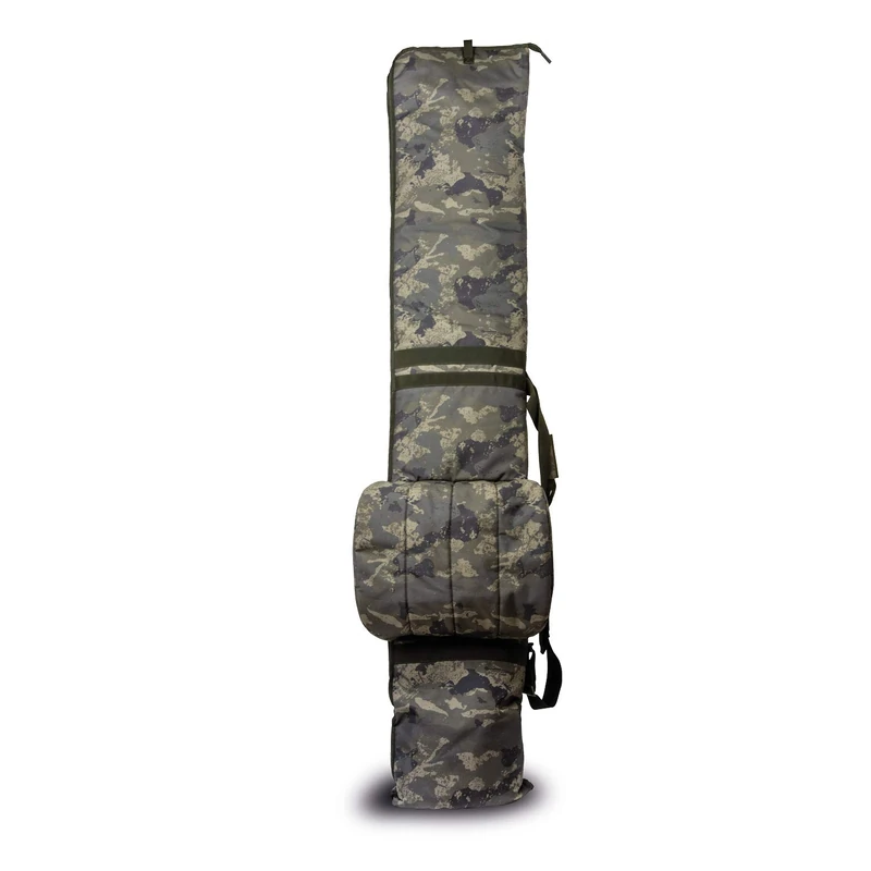 Solar Tackle - Camo Fishing Rod Bag for 13ft Carp Rod, Accommodates 4 Made up Rods Plus 4 Externally, Extra Padded Fishing Rod Holdall with Carrying Handle, Portable 8 Rod System