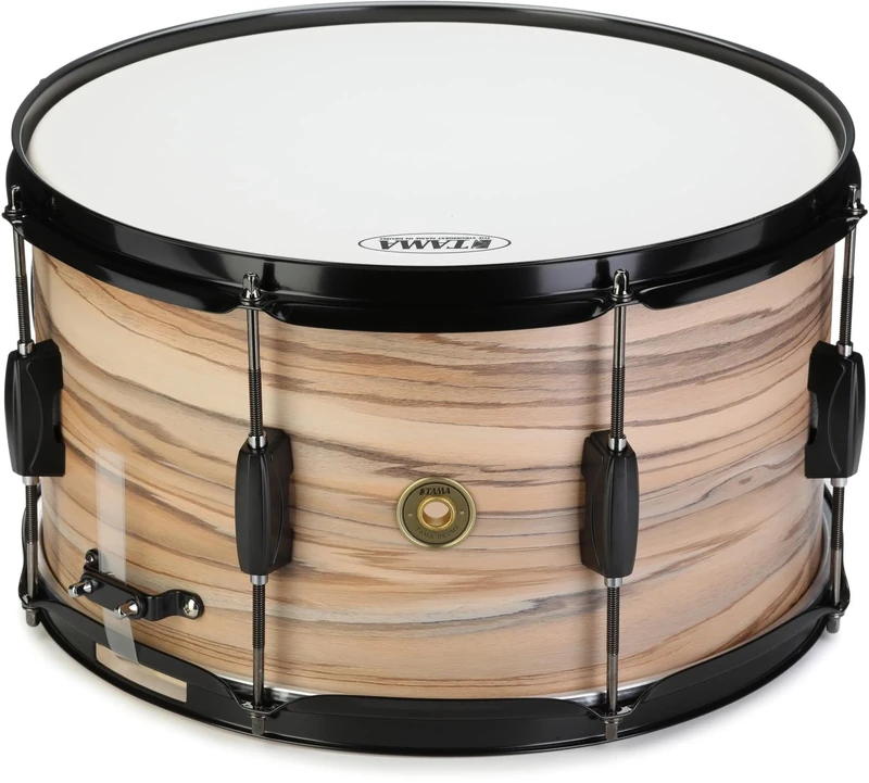 Tama WP148BK-NZW Snare Drum - 8" x 14" - Natural Zebra Wood
