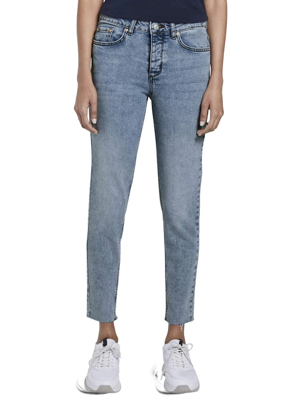 TOM TAILOR mine to five Women's Slim Straight Trouser, 10280-Light Stone Wash Denim, 30 - Image 1