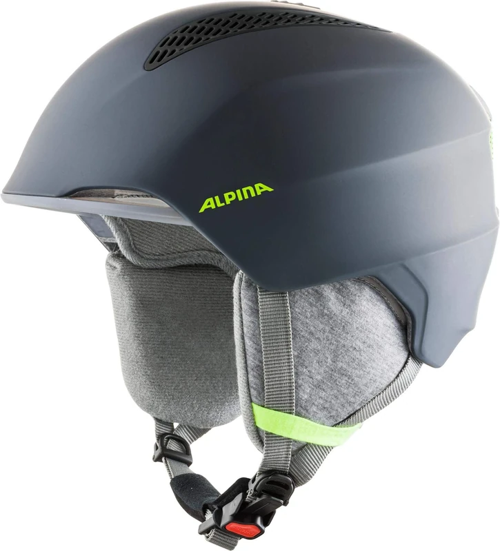 ALPINA Unisex - Children, GRAND JR ski helmet, charcoal-neon yellow matt, 51-54 cm