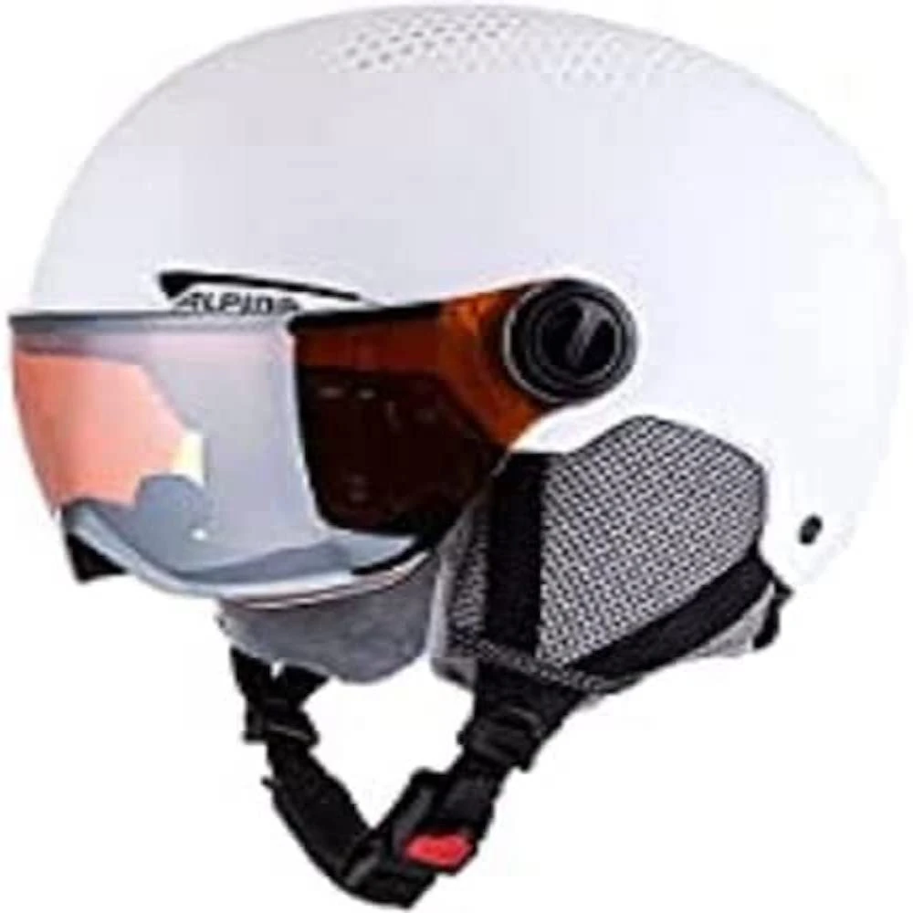 ALPINA Unisex - Adult, ARBER VISOR Q-LITE ski helmet, white matt, 51-55 cm