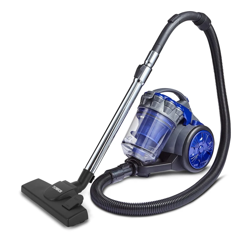 Tower T102000 TXP10 Cylinder Vacuum Cleaner 700 W 2-in-1, Includes Crevice Tool, HEPA Filter, Blue, 2 Litre Capacity