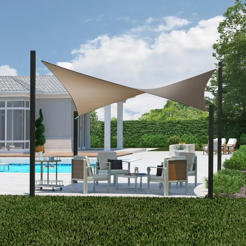 Coolaroo 481964 DualShade Shade Sail, Square, Cobblestone