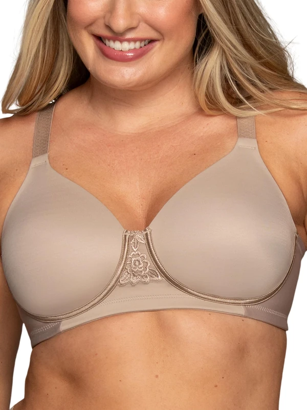 Vanity Fair Women's Full Figure Beauty Back Smoothing Bra, 4 Way Stretch Fabric, Lightly Lined Cups Up to H, Opaque, Wirefree-Toasted Coconut, 40D