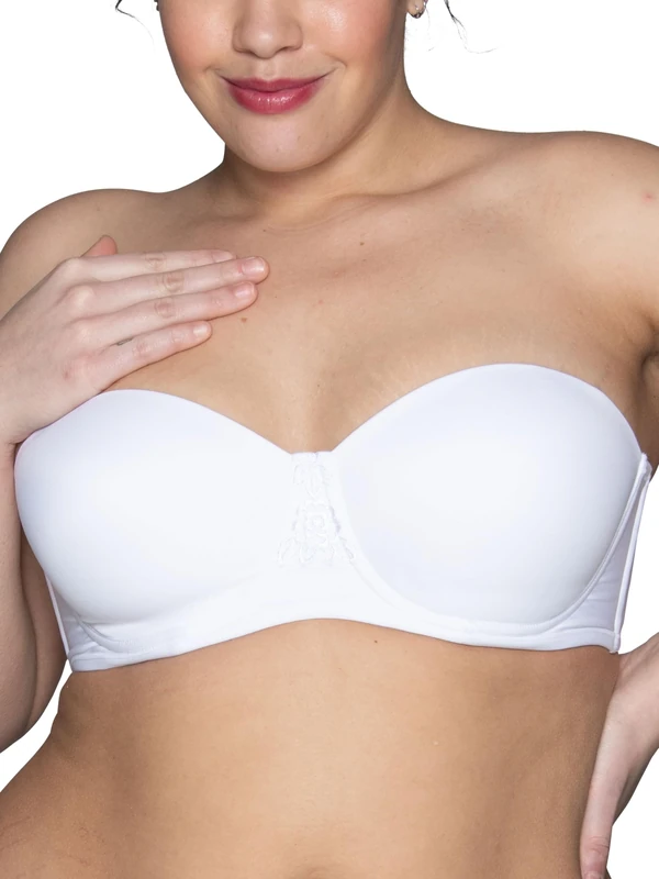 Vanity Fair Women's Beauty Back Smoothing Strapless Bra, 4-Way Stretch Fabric, Lightly Lined Cups Up to H, Opaque, Star White, 36D